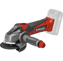 Akumulátorová uhlová brúska Einhell s nastaviteľnou prídavnou rukoväťou a rezným kotúčom v červenej a čiernej farbe.
