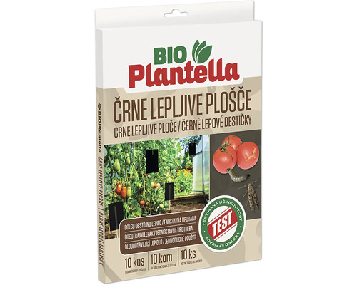 Bio Plantella čierne lepové doštičky na ochranu rajčiakov pred škodcami, 10 kusov.