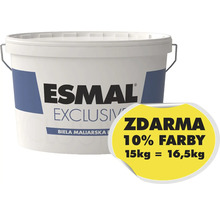 Biela maliarska farba Esmal Exclusive v 15 kilogramovom vedre plus 10 percent obsahu zadarmo.