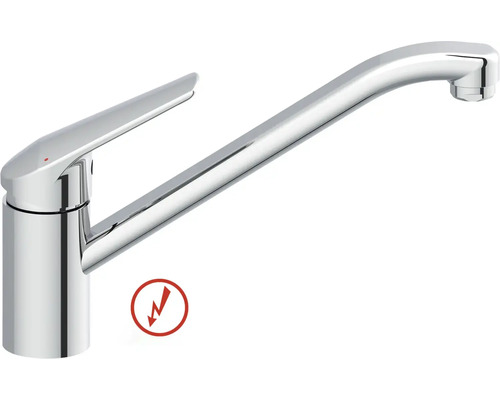 Nízkotlaková drezová páková batéria s dlhým otočným ramenom v chróme