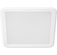 Biele štvorcové stropné LED panelové svietidlo Philips so zaoblenými rohmi.