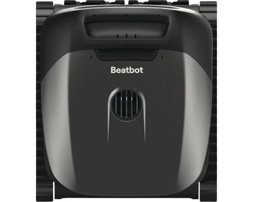 Bazénový vysávač Beatbot, pohľad zhora s pásovým pohonom a držadlom.