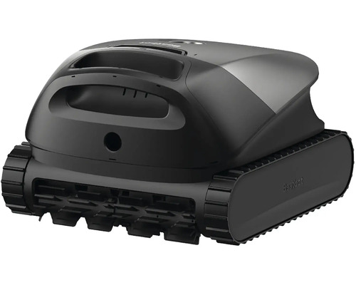 Bazénový robot Beatbot s pásovým pohonom a kefovým valcom, čierno-sivý.