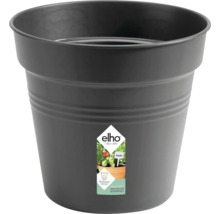 Okrúhly črepník Elho vyrobený z recyklovaného plastu s drenážnymi otvormi do záhrady