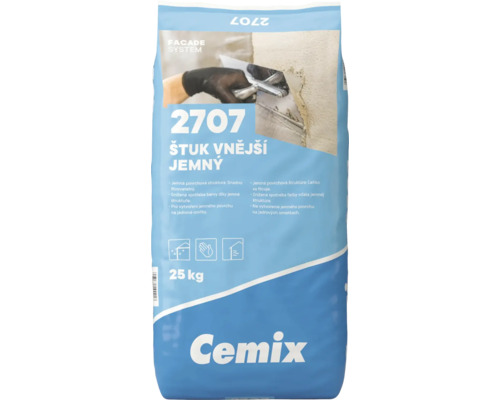 Cemix 2707 štuk vonkajší jemný v balení 25 kilogramov.