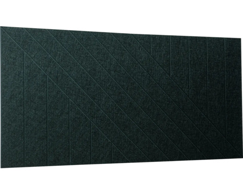 Akustický nástenný panel z plsti s geometrickým vzorom zvislých a diagonálnych línií.