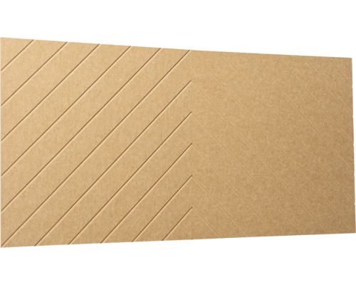 MDF panel s diagonálnymi drážkami vo vzhľade chevron pre dekoratívny obklad stien.