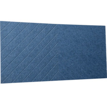 Modrý akustický panel z plsti s diagonálnym vzorom.