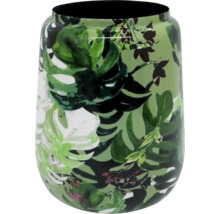 Váza s motívom tropických listov a rastliny Monstera.