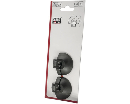 Nákladné oká Cargo Point pre vozidlá a kempovanie, 2 kusy, plast, 4,5 krát 5 centimetrov.