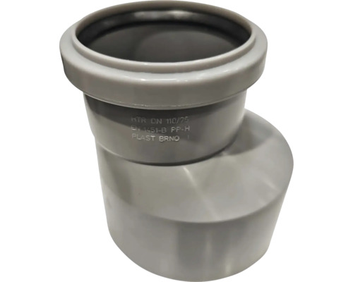 Vysokoteplotná redukcia HTR menovitý priemer 110 na 75 z polypropylénu