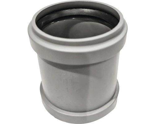 Presuvka z šedého plastu pre odpadové potrubie.