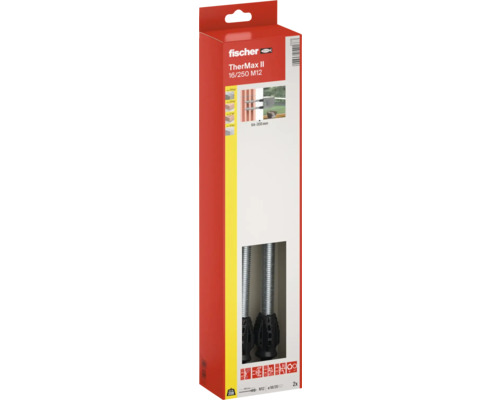 Dištančný montážny systém fischer TherMax II 16/250 M12 pre tepelné oddelenie v zatepľovacích systémoch, 2 kusy.