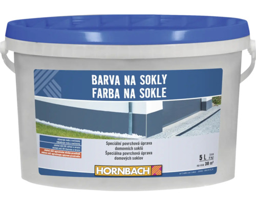 Hornbach farba na sokle v 5 litrovom vedre na circa 30 metrov štvorcových.