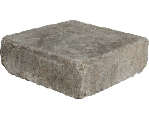 Obdĺžnikový betónový múrový kameň so vzhľadom prírodného kameňa a nepravidelnou štruktúrou povrchu.