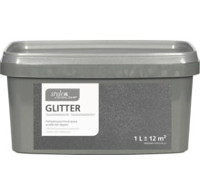 Priehľadná povrchová úprava Style Color Glitter so strieborným trblietaním v plastovom vedre s objemom 1 liter.