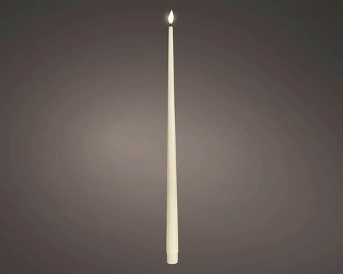 LED tyčová sviečka so žiarovkou v tvare plameňa, krémová, na dekoráciu v interiéri.