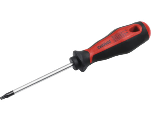 Torx skrutkovač Pattfield s ergonomickou rukoväťou a oceľovou čepeľou.
