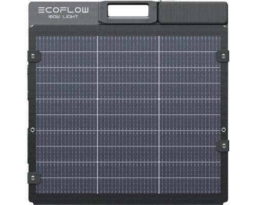 Solárny panel EcoFlow 160 Wattov Light skladací s integrovanou rukoväťou na prenášanie.