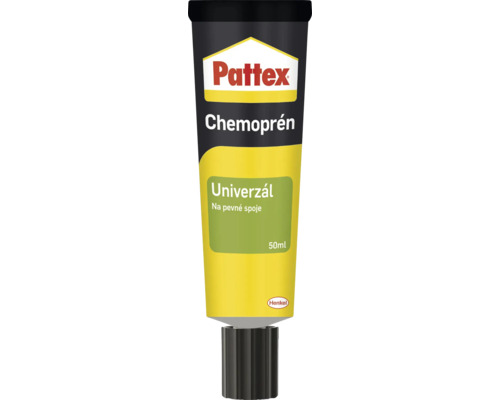 Kontaktné lepidlo Pattex Chemoprén Univerzál na pevné spoje v 50 mililitrovej tube.