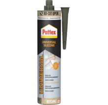 Pattex univerzálny silikón transparentný, kartuša pre interiér a exteriér s tryskou.