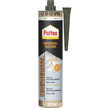 Pattex univerzálny silikón biely v kartuši s tryskou pre vnútorné a vonkajšie použitie, odolný voči poveternostným podmienkam.