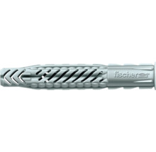 Rozperná hmoždinka Fischer z plastu na stabilné upevnenie v rôznych stavebných materiáloch.