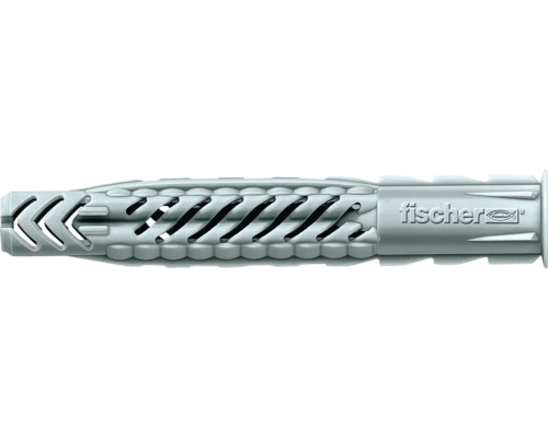 Rozperná hmoždinka Fischer z plastu na stabilné upevnenie v rôznych stavebných materiáloch.