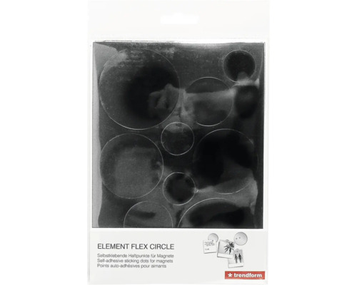 Trendform Element Flex Circle, samolepiace okrúhle body pre magnety v rôznych veľkostiach na nosnej fólii.