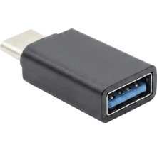 Adaptér USB-C na USB-A z plastu v čiernej farbe