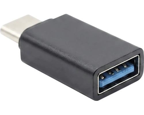 Adaptér USB-C na USB-A z plastu v čiernej farbe