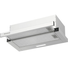 Teleskopický odsávač pár Philco s kovovými tukovými filtrami a integrovaným osvetlením.