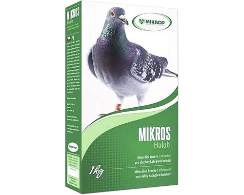Minerálne krmivo Mikrop Mikros Holub pre všetky kategórie holubov s vitamínmi, balenie 1 kilogram.