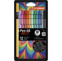 Fixky Stabilo Pen 68 ARTY, sada 12 kusov na kreslenie a vyfarbovanie. 96 percent bioplastu. Stabilo Logo.