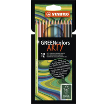 Pastelky STABILO GREENcolors ARTY, 12 kusov, drevo s certifikáciou FSC z udržateľne obhospodarovaných lesov.