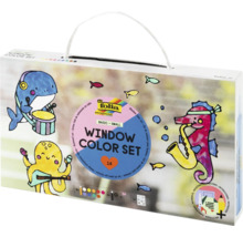 Kreatívna súprava farieb na sklo folia Window Color Set Basic Small so 14 dielmi a motívmi zvierat
