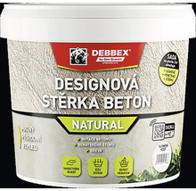 Biely vedro DEBBEX Dizajnová stierka Betón Natural, dekoratívna stierka s efektom betónu na plochu circa dva metre štvorcové.
