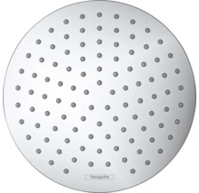 Okrúhla horná sprcha hansgrohe s početnými tryskami. hansgrohe Logo.