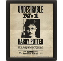 Zarámovaný plagát Harry Potter Undesirable číslo 1 vo vintage štýle s čiernym rámom.