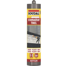 Soudal stavebný tmel Butylen v kartuši na betón, plasty a kovy, vhodný pre statické škáry v interiéri aj exteriéri.