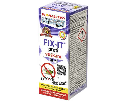 Insekticíd Floraservis Fix-It proti voškám, 50 mililitrov koncentrátu na 50 litrov vody a 500 metrov štvorcových.