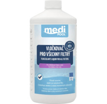 medi POOL Tekutý vločkovač pre všetky typy bazénových filtrov, 1 liter, zaisťuje krištáľovo čistú vodu a odstraňuje nečistoty.