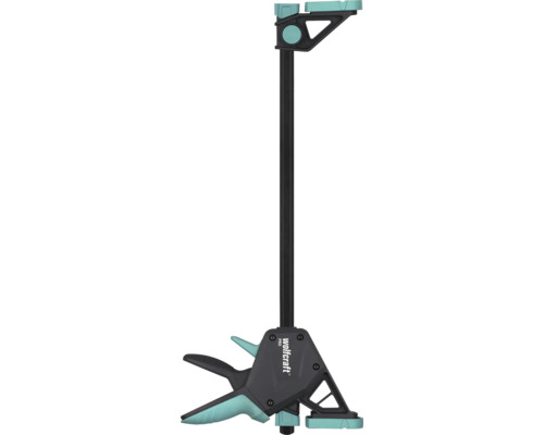 Jednoručná zvierka wolfcraft PRO s vodiacou lištou a upínacím mechanizmom.