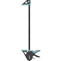 Jednoručná zvierka Wolfcraft PRO s oceľovou vodiacou tyčou a ergonomickou plastovou rúčkou.