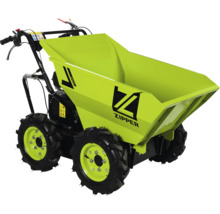 Mini dumper Zipper ZI-RD300 s pohonom všetkých kolies a veľkou vyklápacou korbou na prepravu sypkého materiálu.