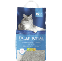 Brit Exceptional Ultra Bentonitová hrudkujúca podstielka pre mačky, antibakteriálna, jemné granuly 0,5 až 3 mm, vysoká absorpcia.