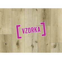 Vzorka podlahy vo svetlom dekore dreva s prírodnou štruktúrou a hrčami.