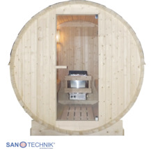 Sudová sauna z dreva so sklenenými dverami a vnútorným pohľadom na saunové kachle a lavice.