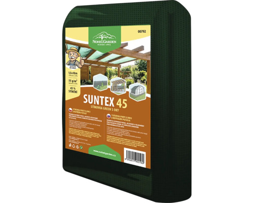 Zelená Nohel Garden tieňovka Suntex 45 s okami, 1,5 krát 10 metrov, 45 percent tienenia, pre pergoly a skleníky.