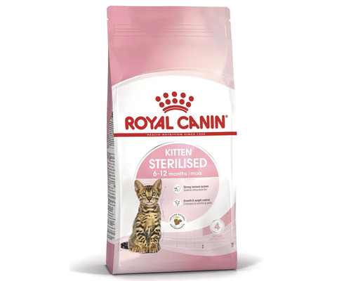 Royal Canin Kitten Sterilised suché krmivo pre kastrované mačiatka vo veku od 6 do 12 mesiacov.